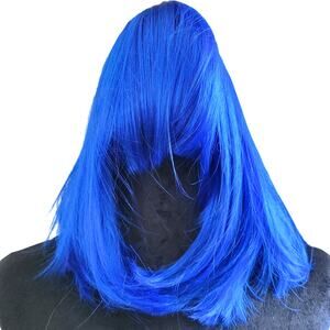 Vibrant Blue Bob Wig with Bangs | Effie Trinket / Hunger Games / Coraline, Anime